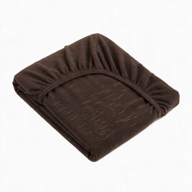 Przejdź do produktu Prześcieradło z gumką 180x200 frotte brązowe
