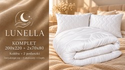 LUNELLA komplet kołdry i poduszek – kołdra całoroczna 200x220 cm oraz dwie poduszki 70x80 cm, zestaw do sypialni dla dwojga.