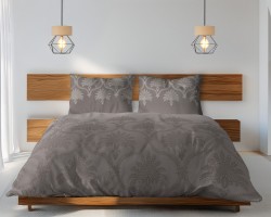Pościel bawełniana 160x200 Szara Ornamentika – 3 części