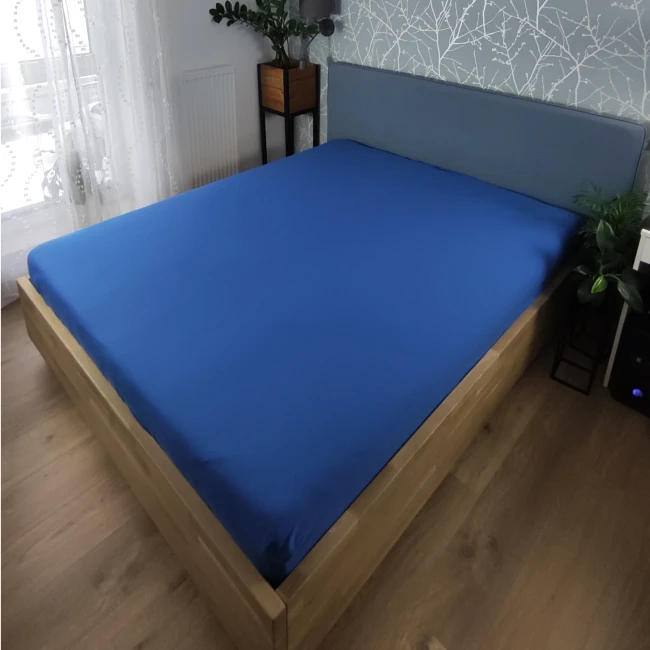 Przejdź do produktu Prześcieradło jersey z gumką 120x200 chabrowy