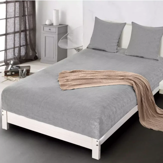Przejdź do produktu Prześcieradło z gumką 160x200 Miś szare