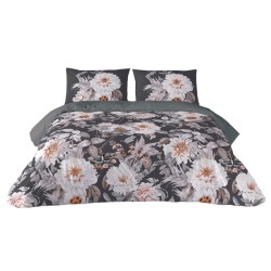 Pościel satynowa bawełna 160x200 w kwiaty PRESTIGE 11