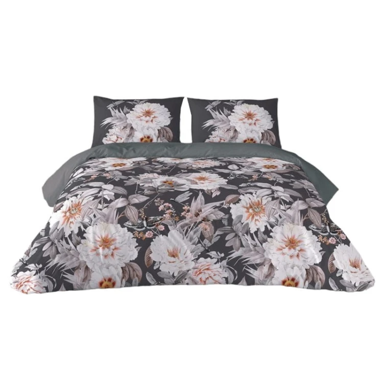 Pościel satynowa bawełna 160x200 w kwiaty PRESTIGE 11