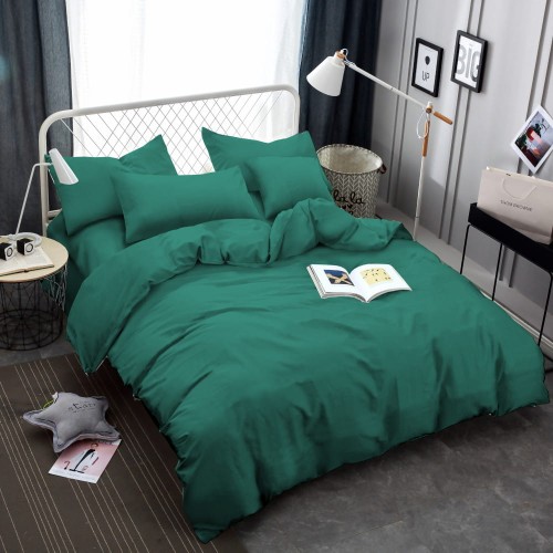 Zestaw pościeli jednobarwnej w kolorze zielonym 160x200