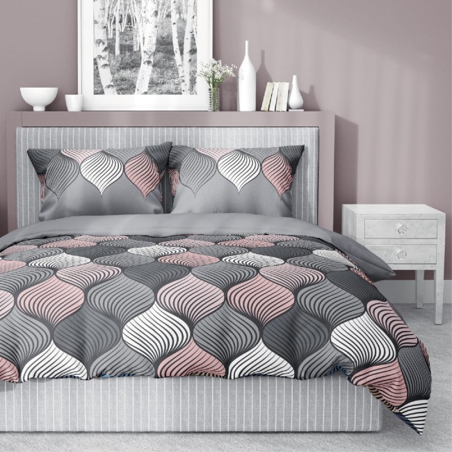Przejdź do produktu Pościel bawełniana 200x220 Eleganckie Fale 4658B