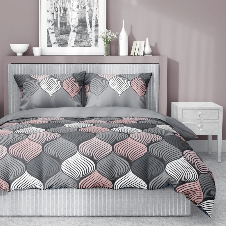 Pościel bawełniana 200x220 Eleganckie Fale 4658B