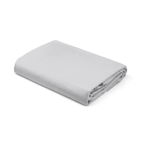 Prześcieradło bez gumki 160x200 satynowe srebrne