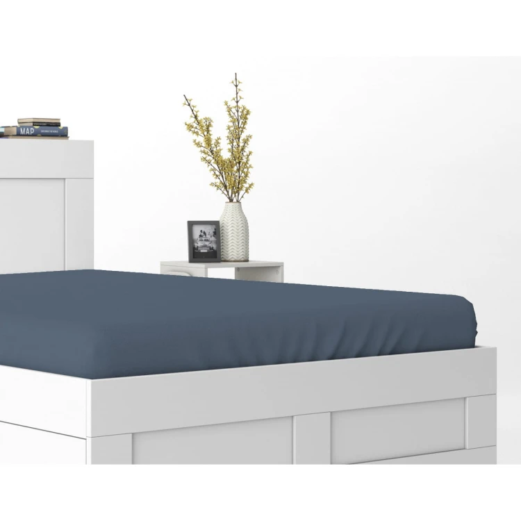 Prześcieradło z gumką 140x200 bawełna satynowa DENIM
