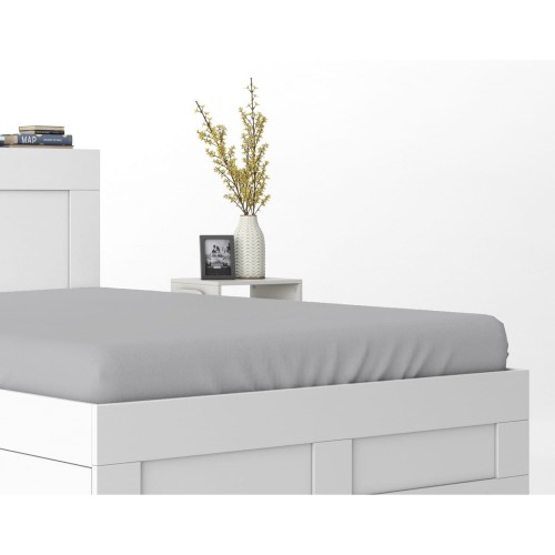 Prześcieradło z gumką 140x200 bawełna satynowa jasny szary