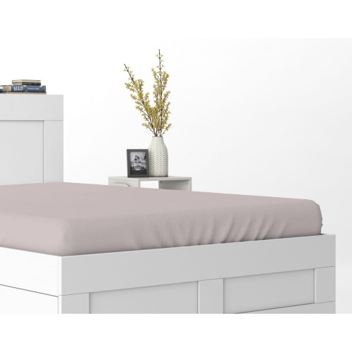 Prześcieradło z gumką 140x200 bawełna satynowa pudrowy róż