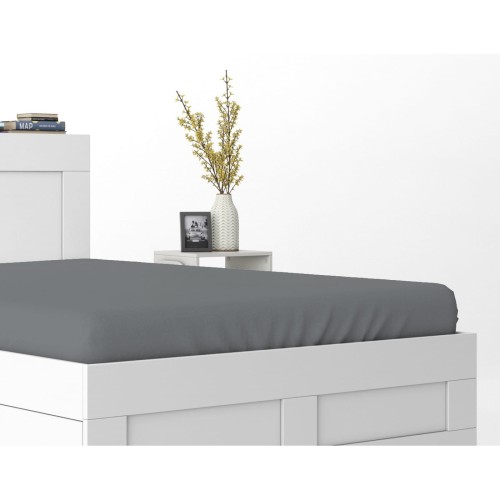 Prześcieradło z gumką 180x200 bawełna satynowa ciemny szary