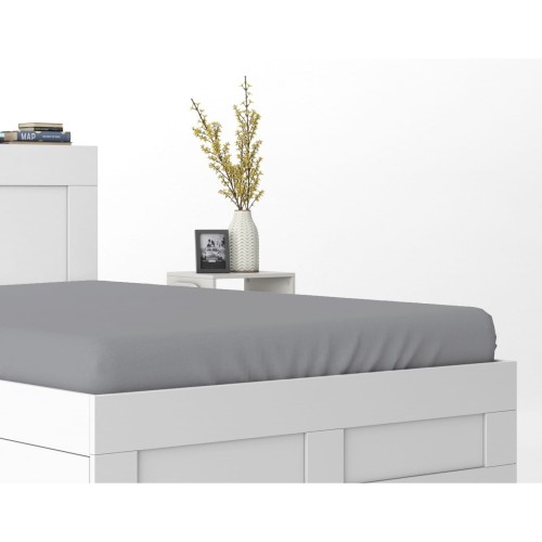 Prześcieradło z gumką 180x200 bawełna satynowa szare