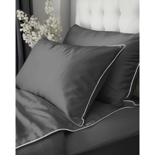 Pościel bawełniana 200x220 z Makosatyny Pure szara