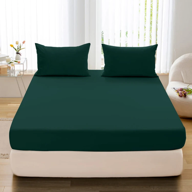 Prześcieradło z gumką 180x200 bawełna zielone GK06