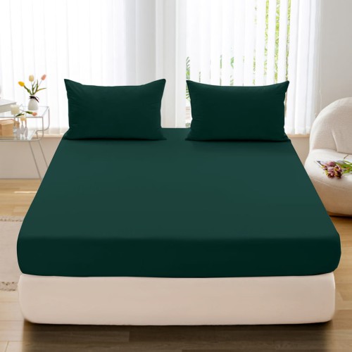 Prześcieradło z gumką 140x200 bawełna zielone GK06