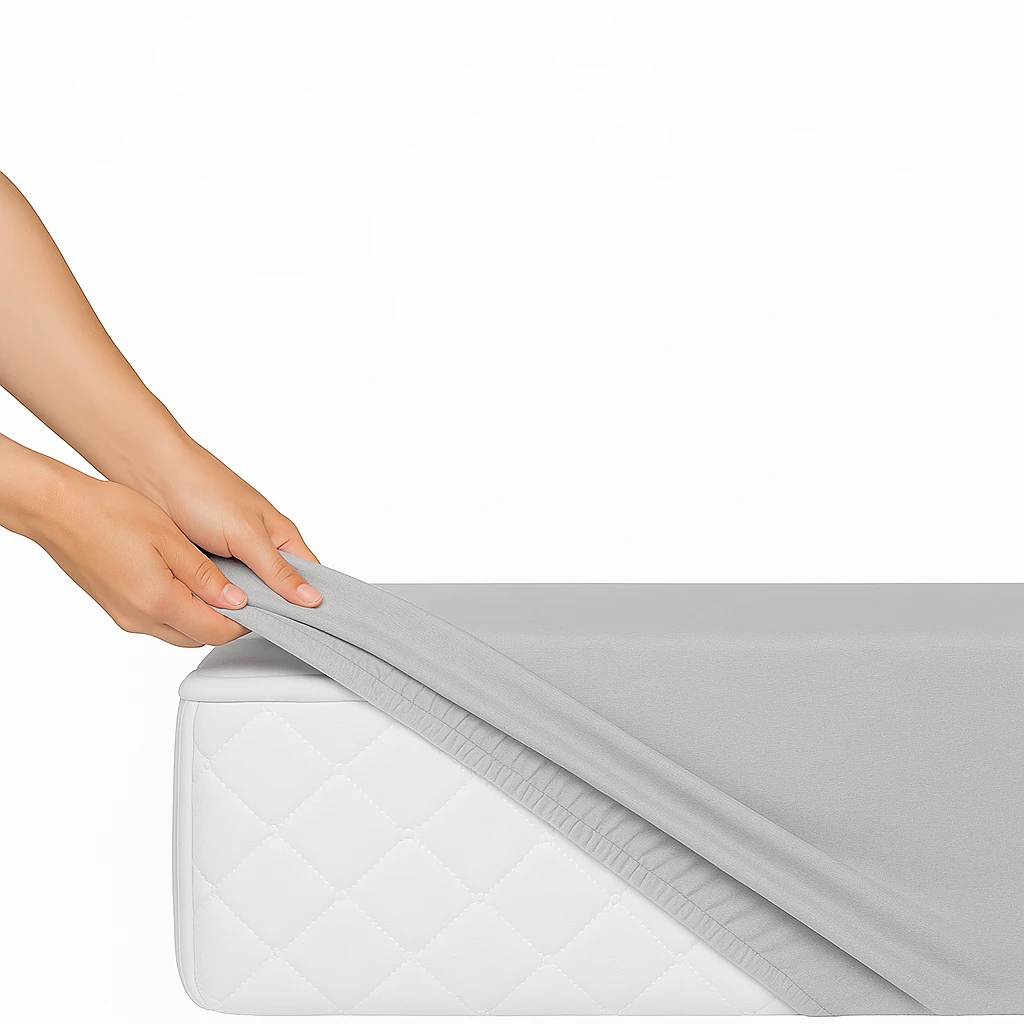 prześcieradło szare 200x220 z gumką zakład 25 cm