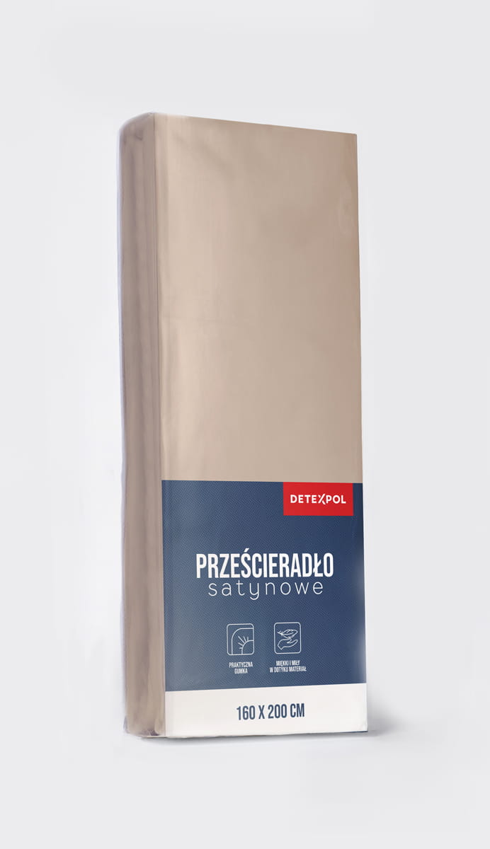 prześcieradło 160x200 z gumką taupe