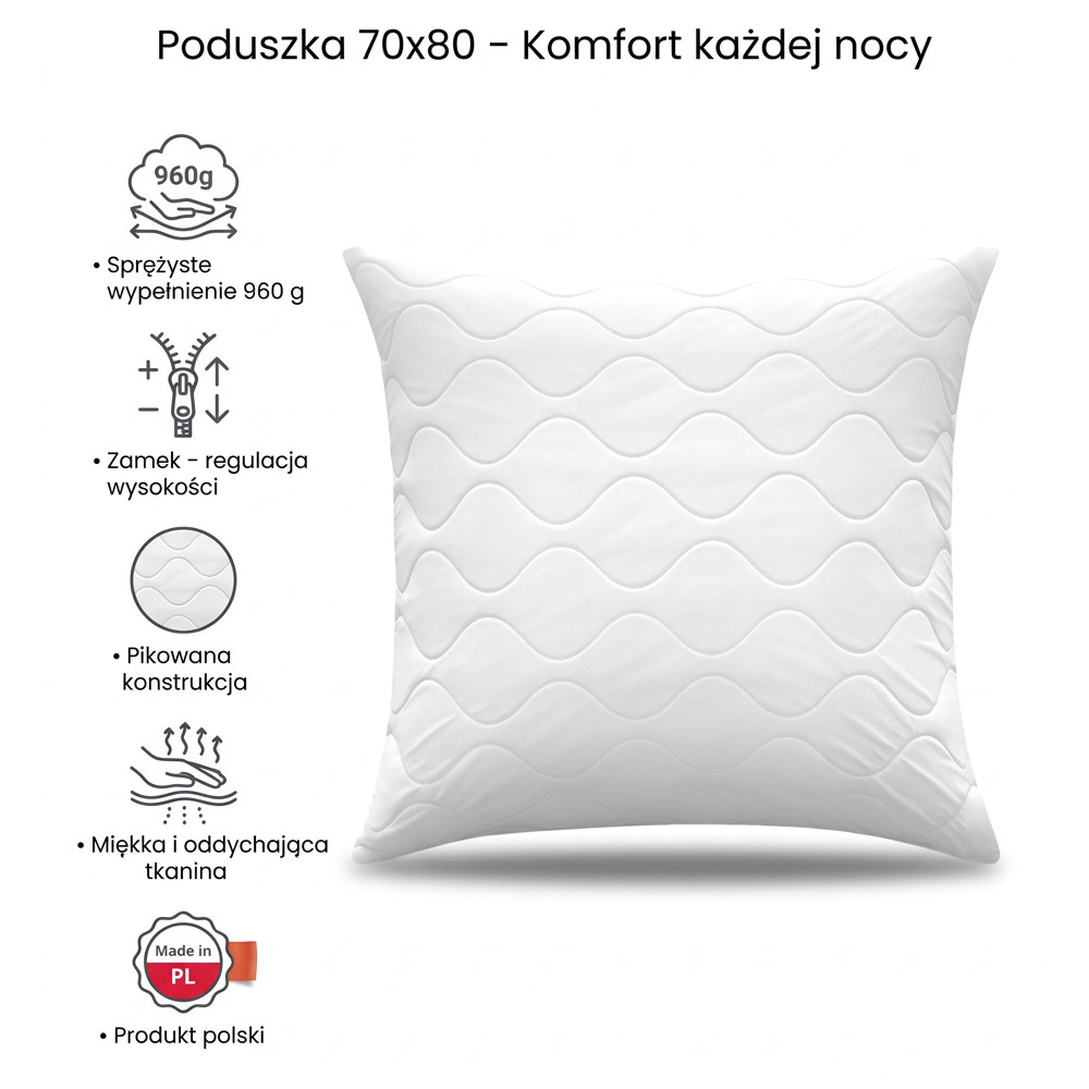 poduszka 70x80 960g cechy