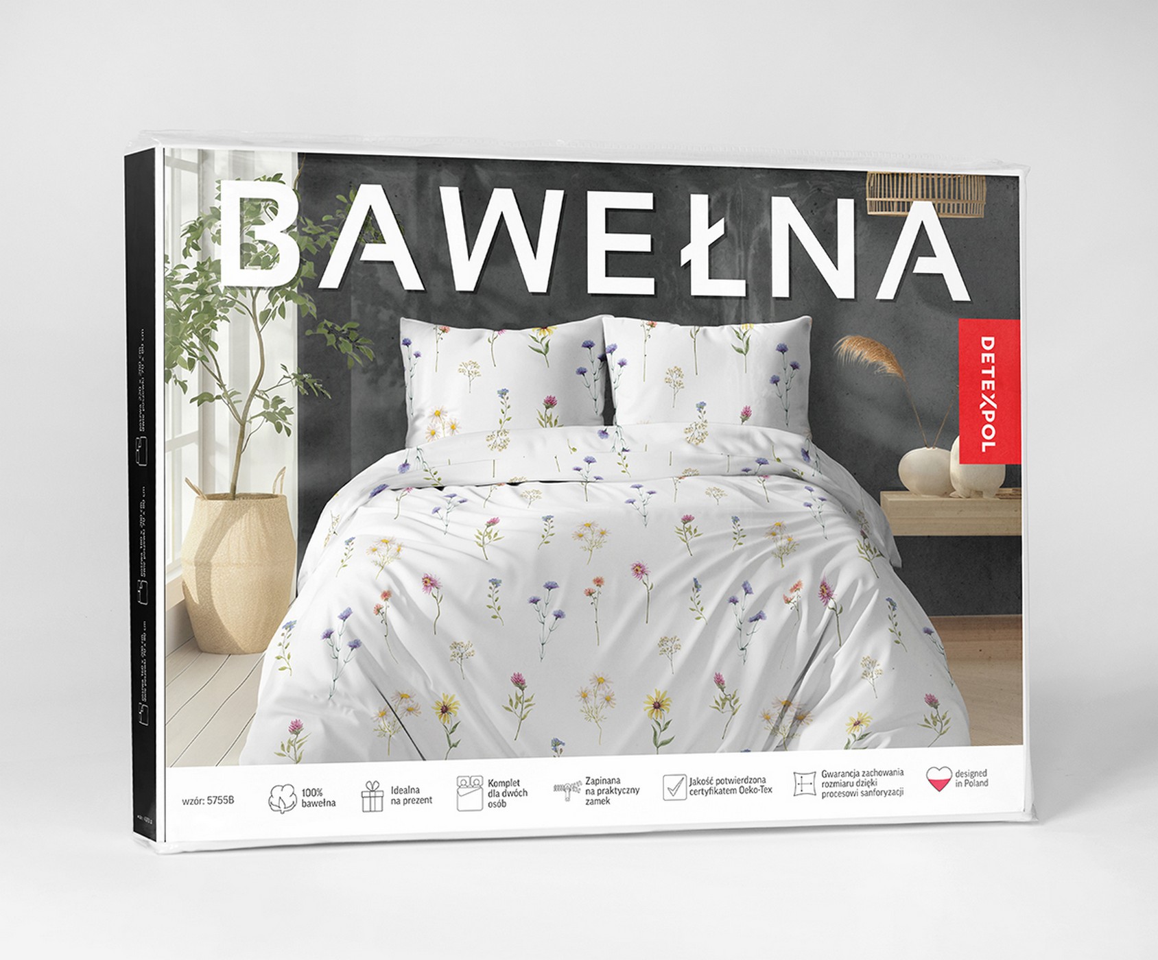 pościel bawełna 160x200 opakowanie 5755b