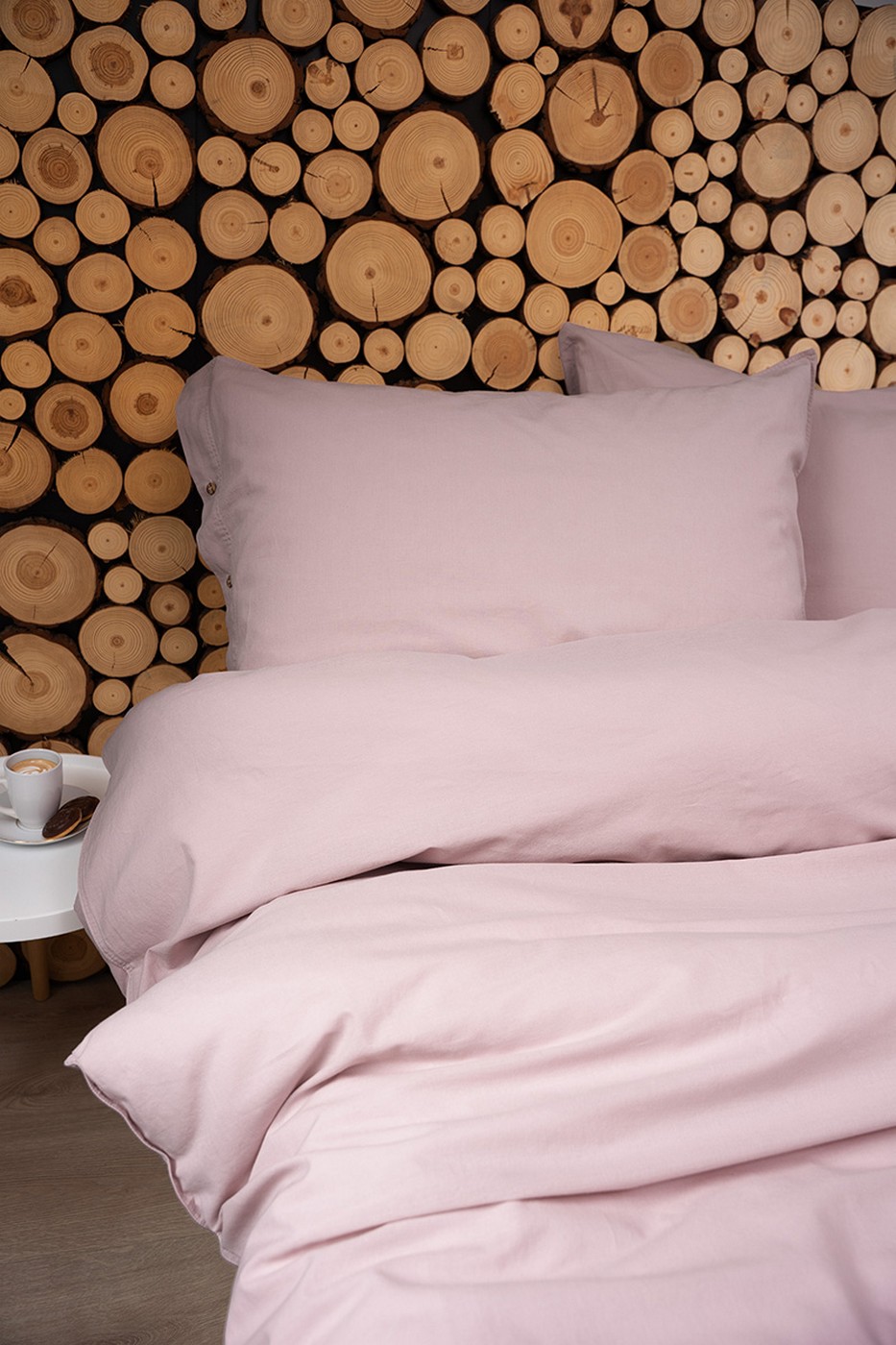 pościel z guzikami 140x200 różowa