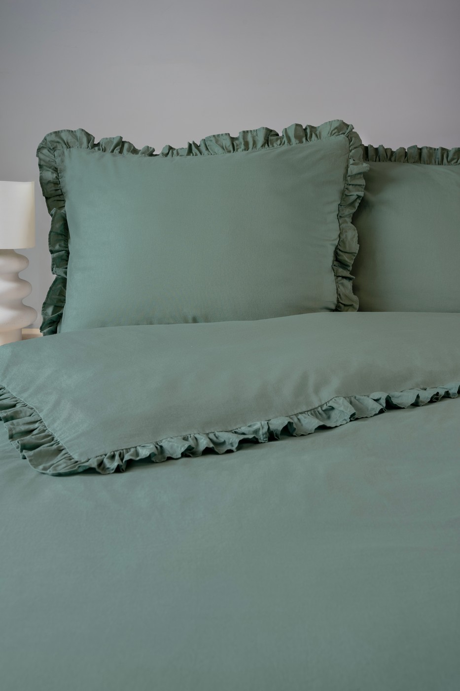 pościel z falbaną 140x200 miętowa