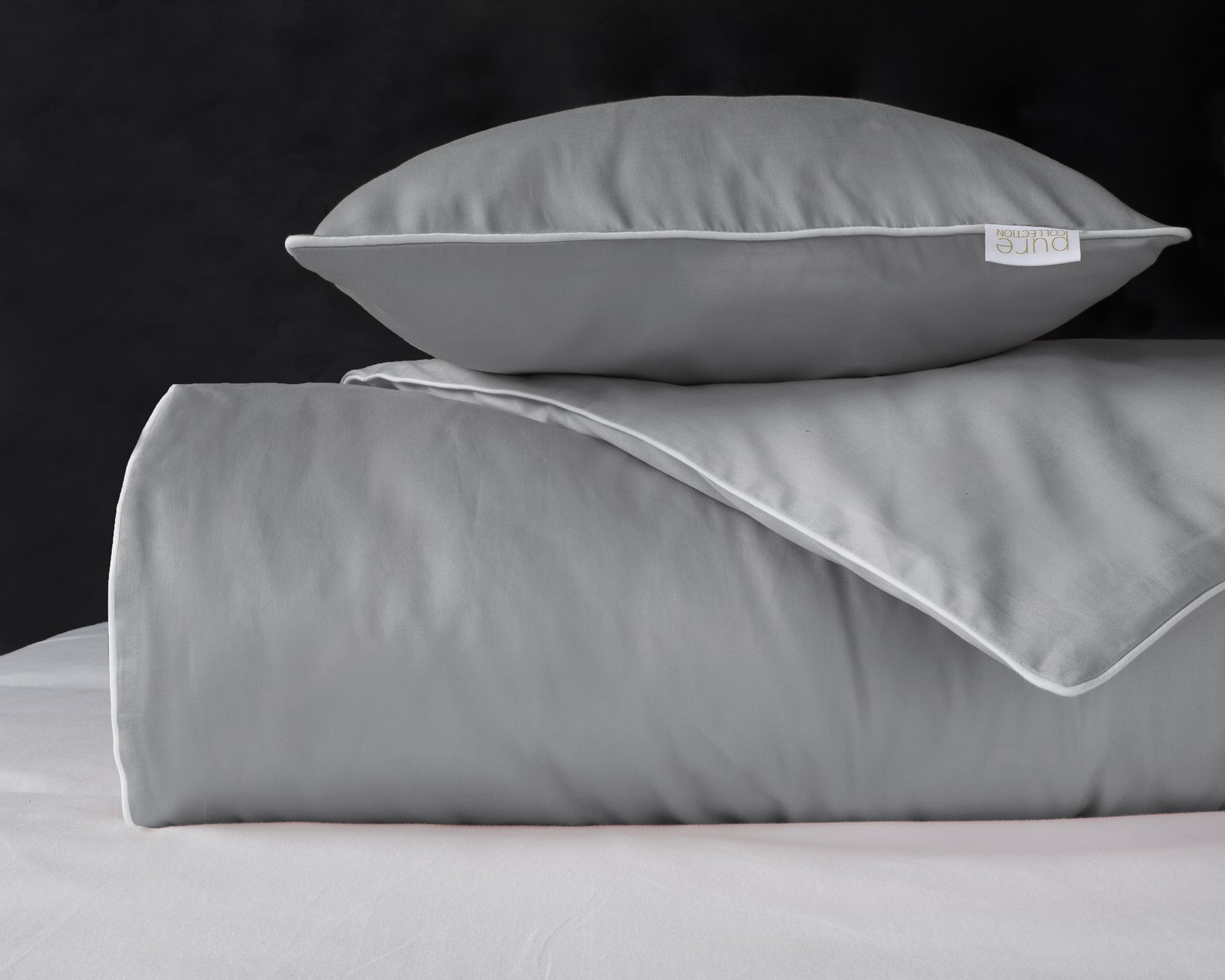 pościel z bizą 140x200 jasno szara