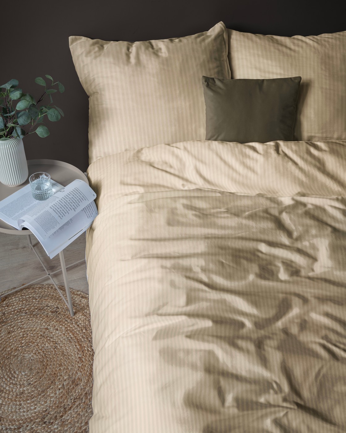 pościel 140x200 adamaszek piaskowy beż