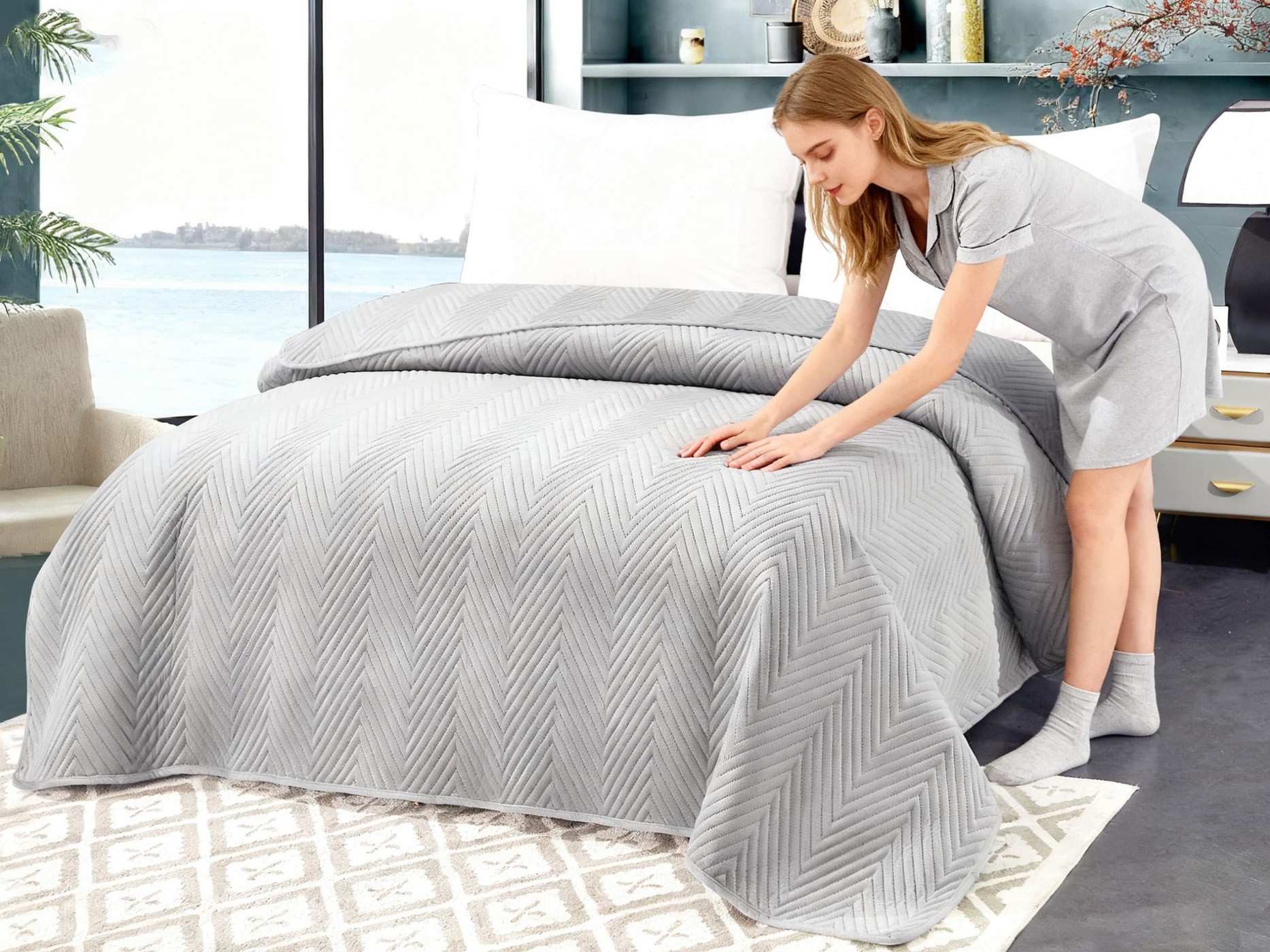 narzuta 170x210 szara