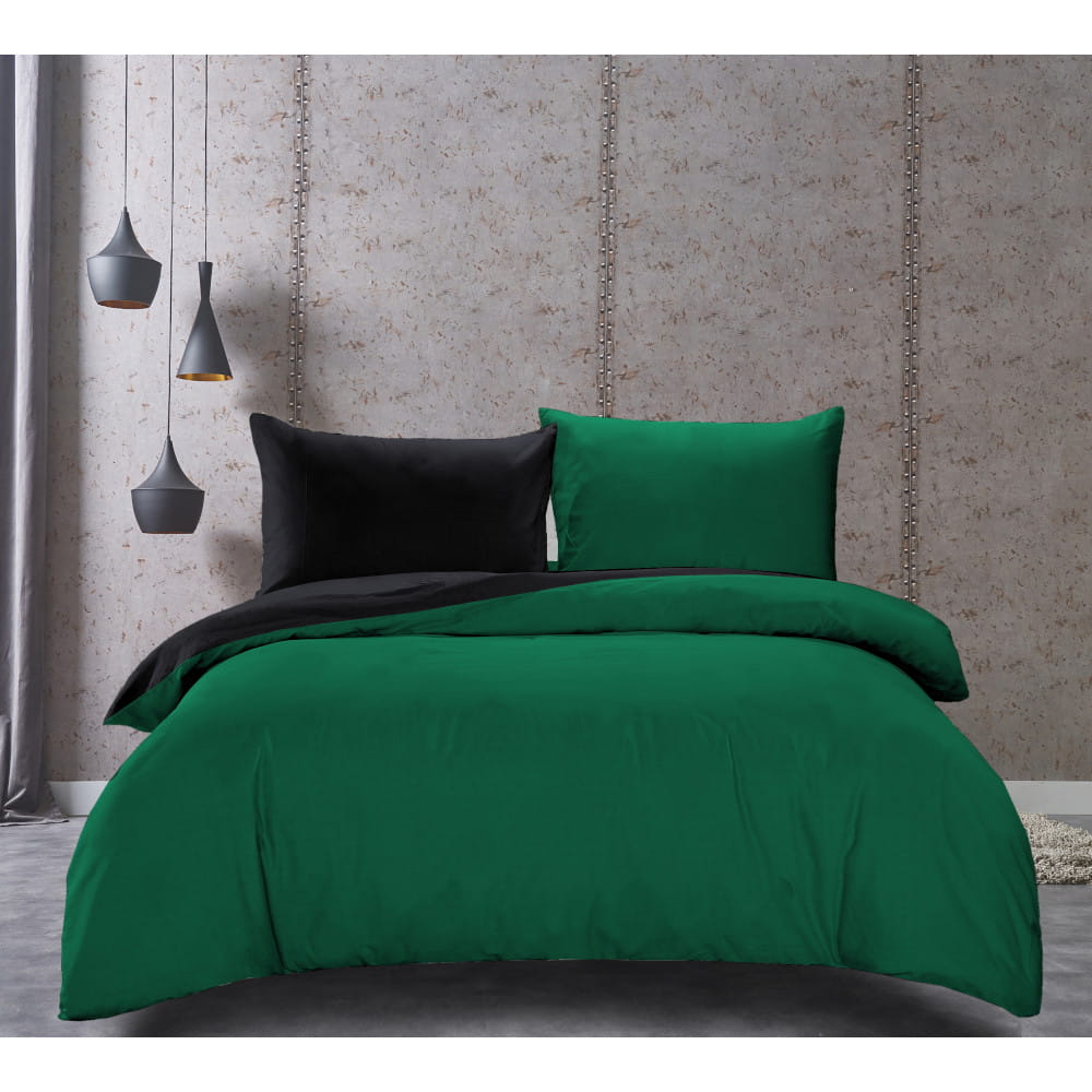 pościel duo 160x200 model 2487 zielona i czarna